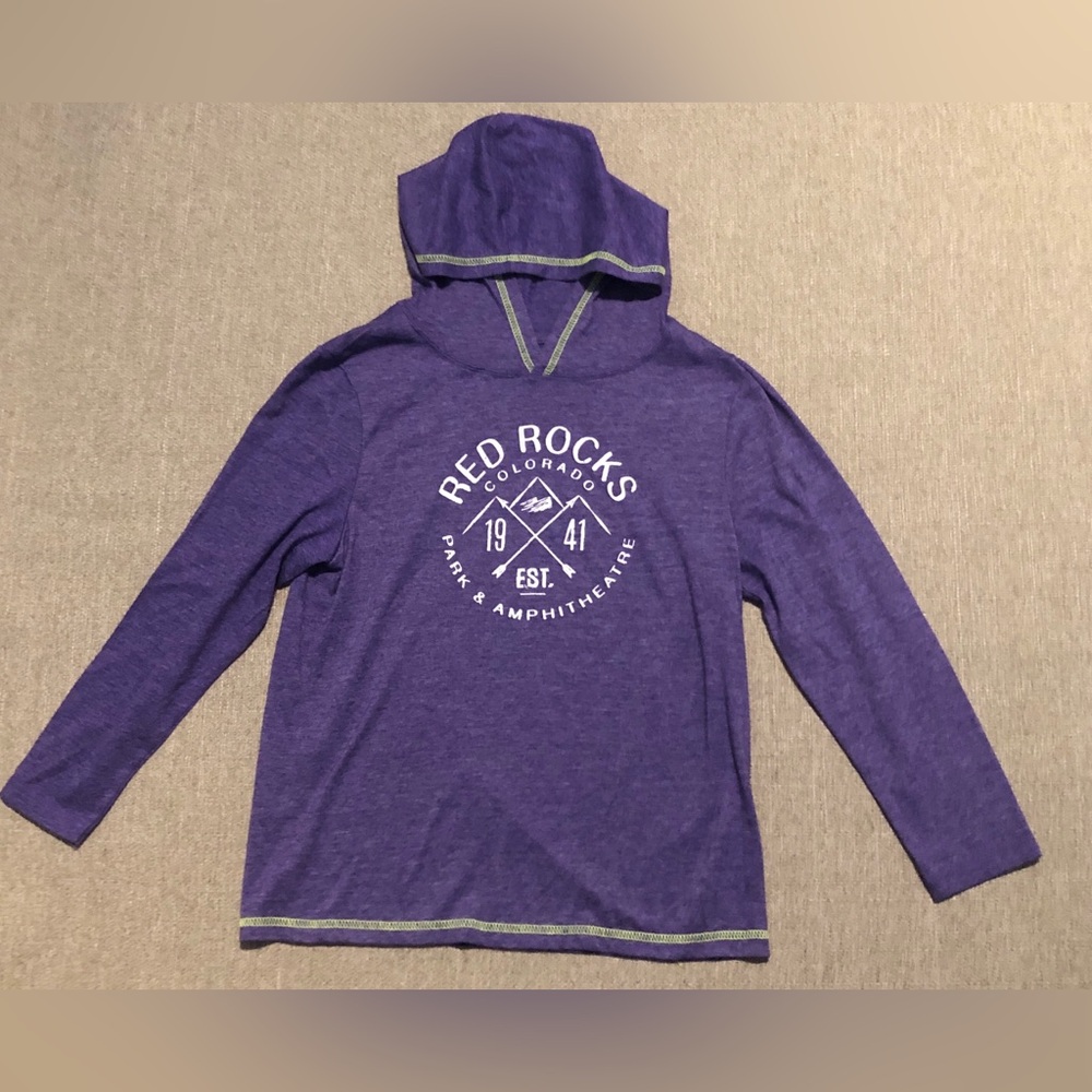 Red Rocks Colorado Purple Hooded Long Sleeve Girls 10-12